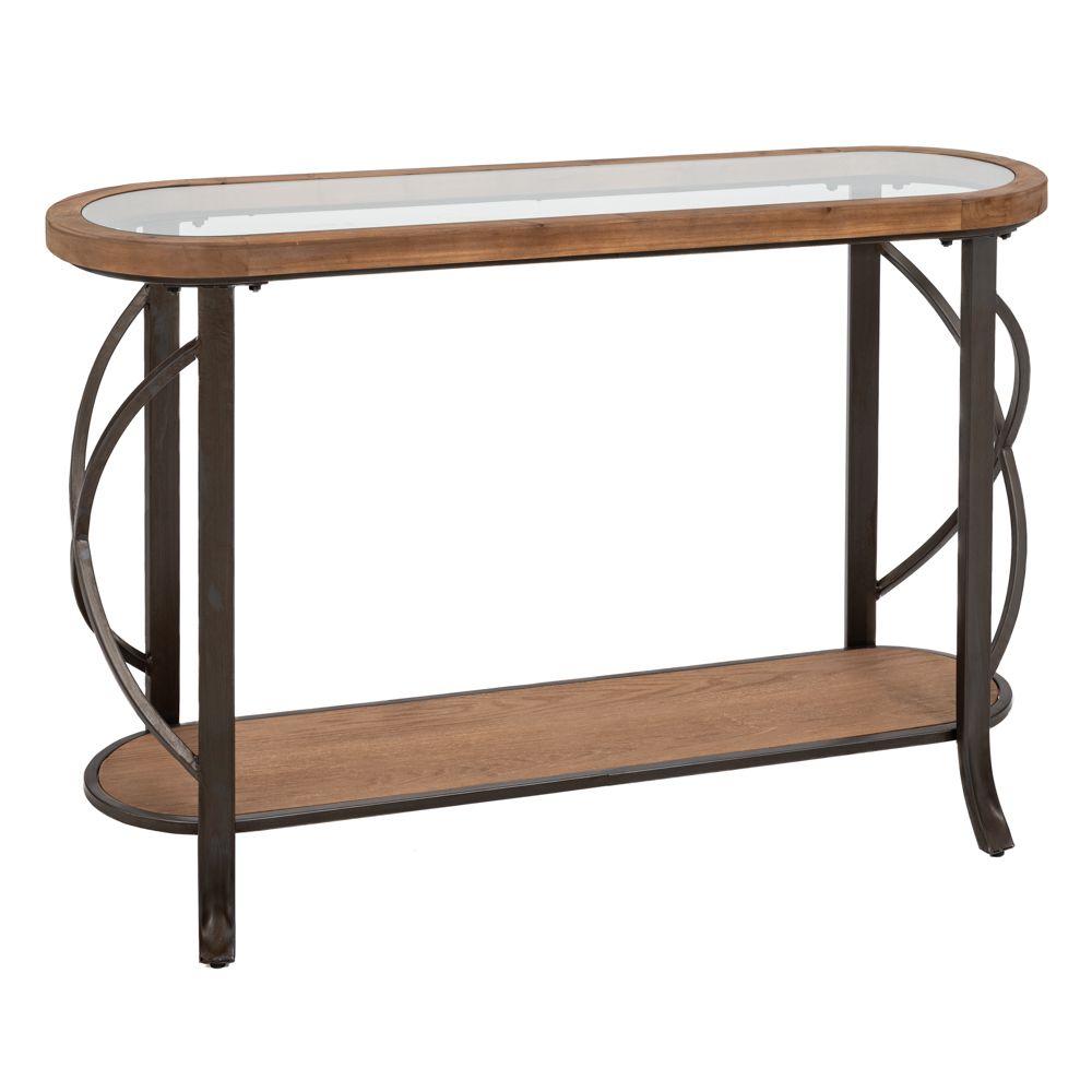 88205 ΞΥΛΙΝΗ ΚΟΝΣΟΛΑ ΜΕ ΓΥΑΛΙΝΗ ΔΙΑΦΑΝΗ ΕΠΙΦΑΝΕΙΑ ΜΕ ΜΑΥΡΟ ΜΕΤΑΛΛΙΚΟ ΠΛΑΙΣΙΟ 123Χ40Χ80