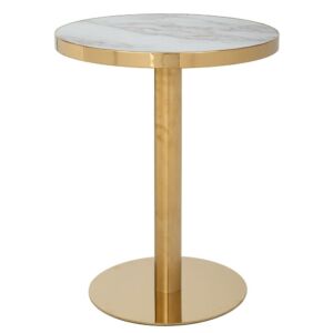 ΧΡΥΣΟ ΜΕΤΑΛΛΙΚΟ ΣΤΡΟΓΓΥΛΟ ΤΡΑΠΕΖΑΚΙ ΜΕ ΛΕΥΚΗ ΕΠΙΦΑΝΕΙΑ ΜΕ ΕΦΕ ΜΑΡΜΑΡΟΥ Φ60Χ74ΕΚ