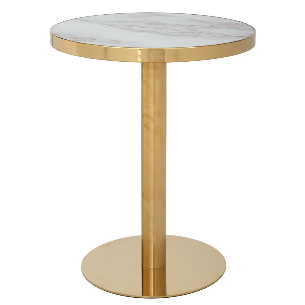 88516 ΧΡΥΣΟ ΜΕΤΑΛΛΙΚΟ ΣΤΡΟΓΓΥΛΟ ΤΡΑΠΕΖΑΚΙ ΜΕ ΛΕΥΚΗ ΕΠΙΦΑΝΕΙΑ ΜΕ ΕΦΕ ΜΑΡΜΑΡΟΥ Φ60Χ74ΕΚ