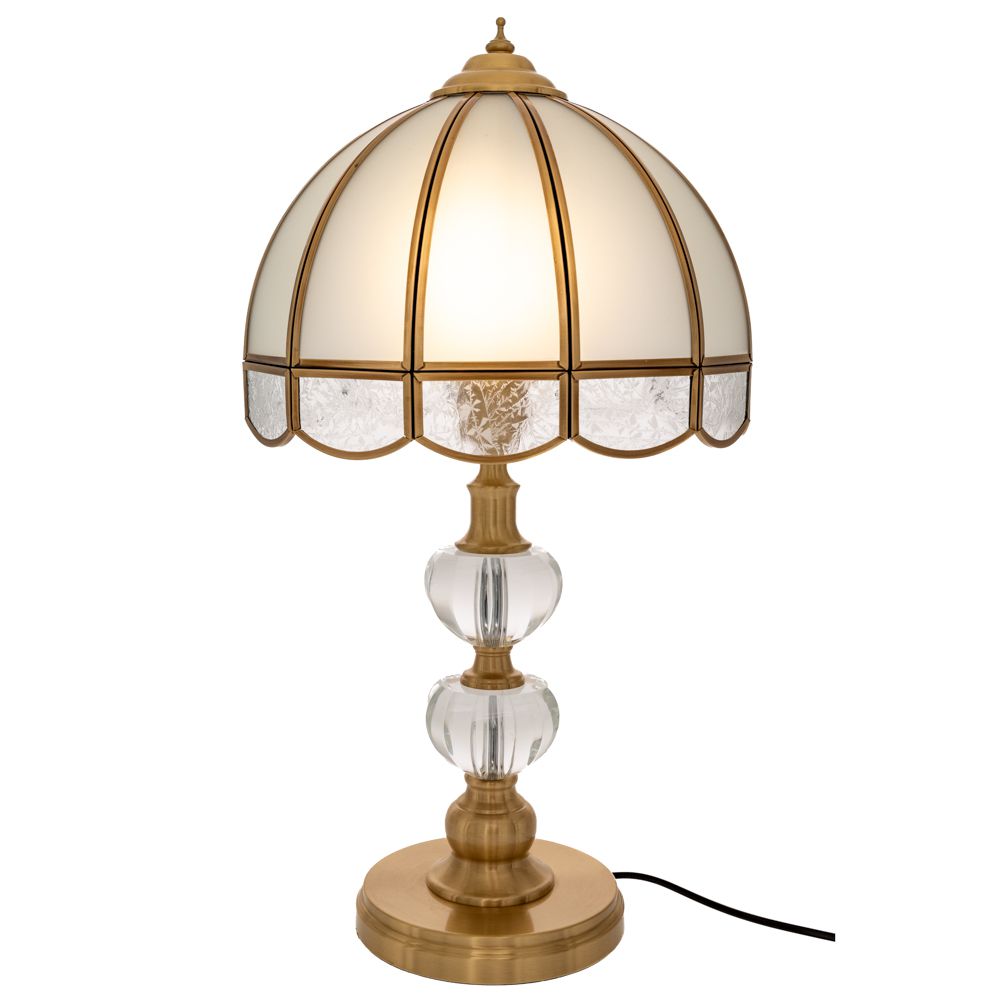 88578 ΕΠΙΤΡΑΠΕΖΙΟ ΛΑΜΠΑΤΕΡ Φ28Χ56ΕΚ ΜΕ ΓΥΑΛΙΝΟ ΑΣΗΜΙ ΚΑΠΕΛΟ ΣΕ ΧΡΥΣΗ ΜΕΤΑΛΛΙΚΗ ΒΑΣΗ