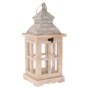 ΚΑΦΕ ΞΥΛΙΝΟ ΦΑΝΑΡΙ ΜΕ ΓΚΡΙ ΜΕΤΑΛΛΙΚΗ ΟΡΟΦΗ 15Χ15Χ36ΕΚ