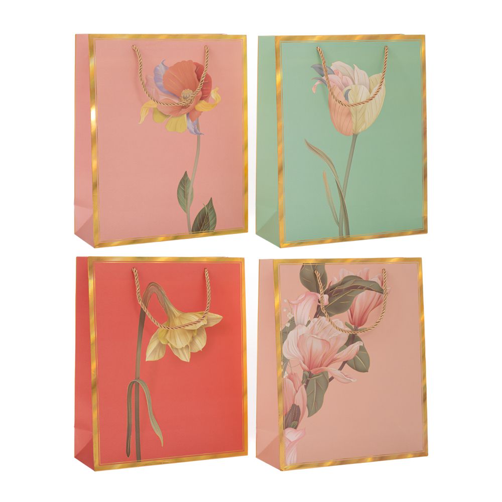 90269 ΧΑΡΤΙΝΗ ΣΑΚΟΥΛΑ ΜΕ ΛΟΥΛΟΥΔΙ 18Χ23Χ8ΕΚ 4 ΧΡΩΜΑΤΑ