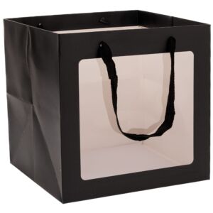 ΜΑΥΡΗ ΧΑΡΤΙΝΗ ΣΑΚΟΥΛΑ ΜΕ ΠΑΡΑΘΥΡΟ