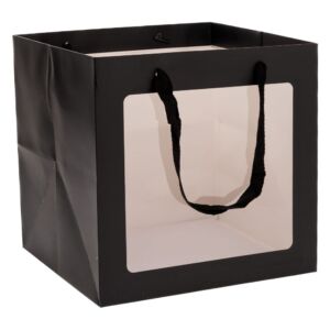 ΜΑΥΡΗ ΧΑΡΤΙΝΗ ΣΑΚΟΥΛΑ ΜΕ ΠΑΡΑΘΥΡΟ