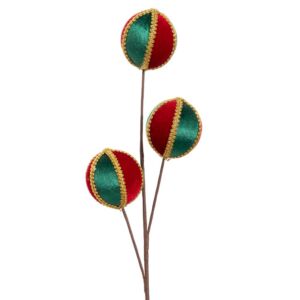 ΠΡΑΣΙΝΟ ΚΟΚΚΙΝΟ ΚΛΑΔΙ ΜΕ 3 ΜΠΑΛΛΕΣ 70ΕΚ