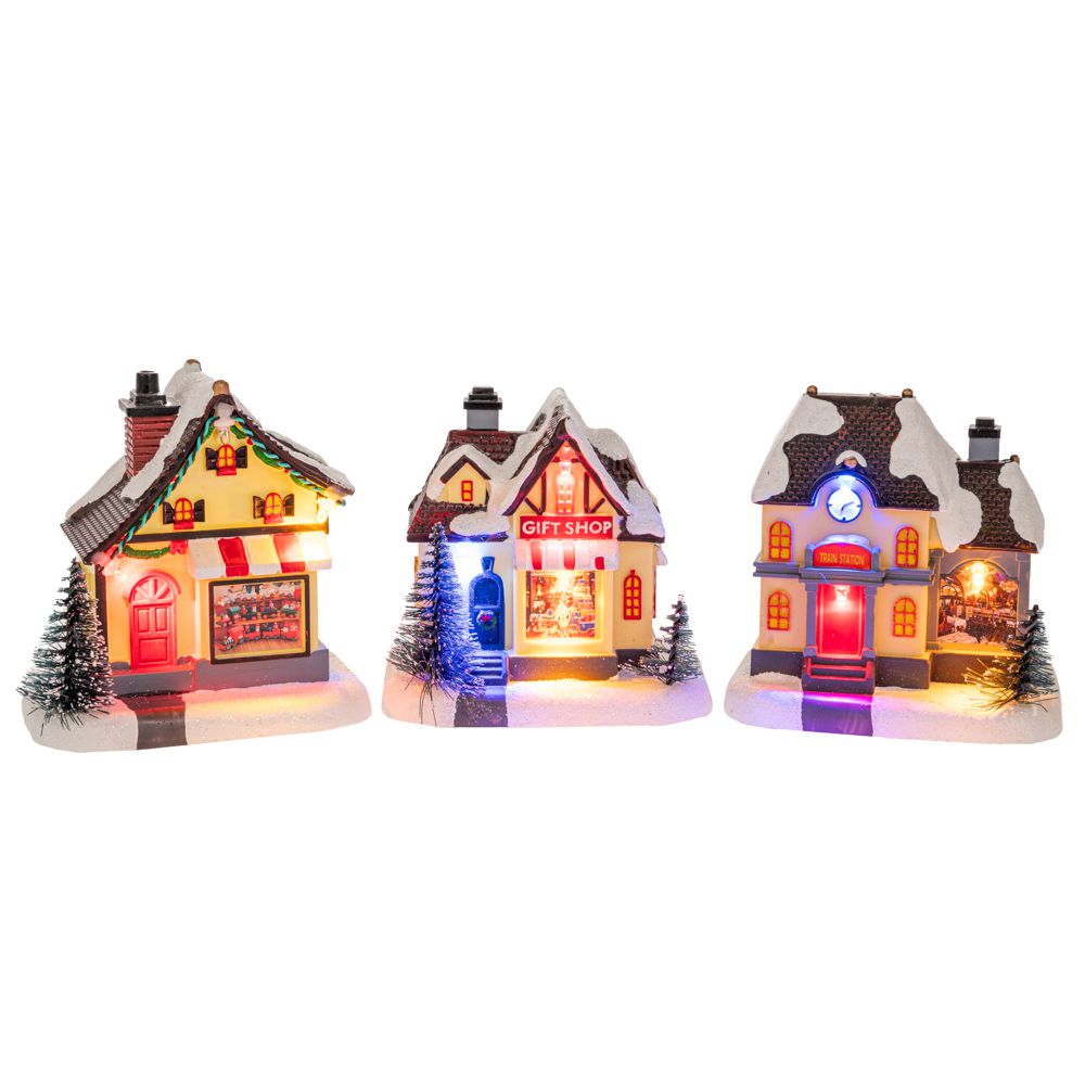 90732 ΣΕΤ 3 ΣΠΙΤΑΚΙΑ ΜΕ LED ΦΩΣ 10Χ7Χ10ΕΚ ΜΠΑΤΑΡΙΑΣ