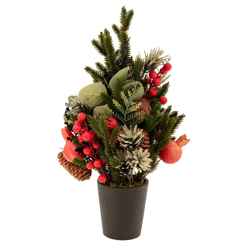 91022 ΠΡΑΣΙΝΟ ΔΕΝΤΡΟ ΜΕ ΡΟΔΙ ΜΑΝΙΤΑΡΙΑ ΜΟΥΡΑ ΚΑΙ ΚΟΥΚΟΥΝΑΡΙ ΣΕ ΠΛΑΣΤΙΚΗ ΓΛΑΣΤΡΑ 43ΕΚ