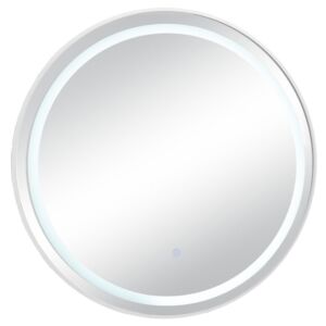 ΛΕΥΚΟΣ ΣΤΡΟΓΓΥΛΟΣ ΜΕΤΑΛΛΙΚΟΣ ΚΑΘΡΕΦΤΗΣ ΤΟΙΧΟΥ ΜΕ LED Φ70ΕΚ