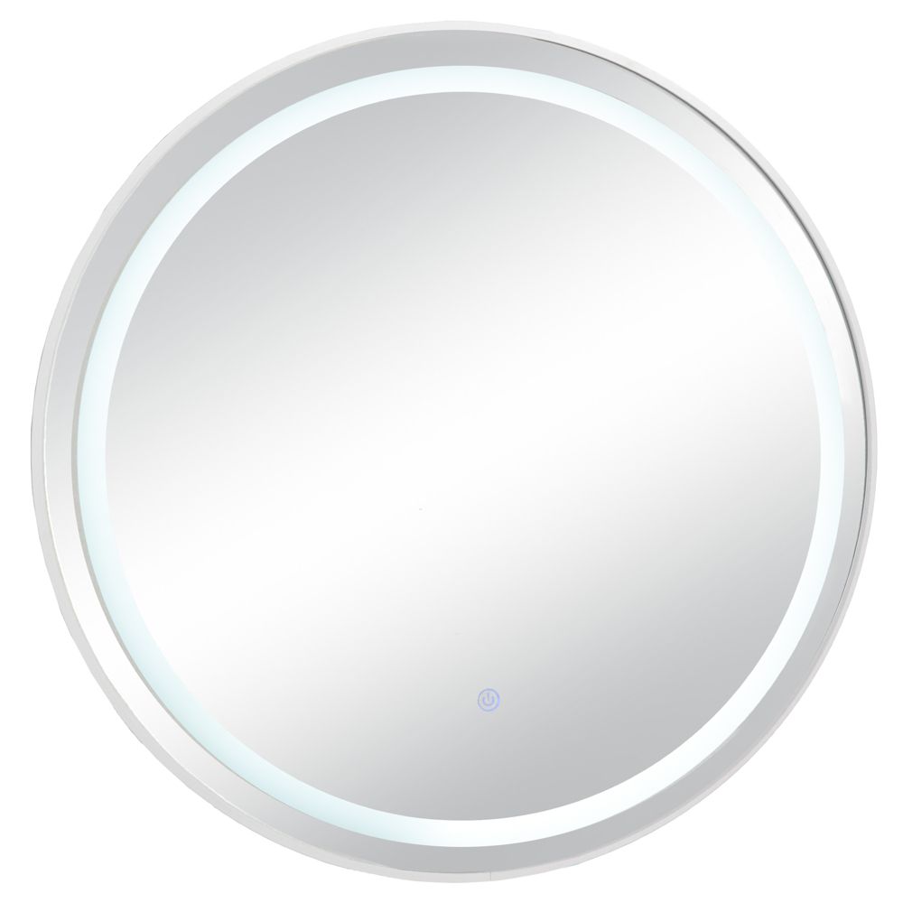 91470 ΛΕΥΚΟΣ ΣΤΡΟΓΓΥΛΟΣ ΜΕΤΑΛΛΙΚΟΣ ΚΑΘΡΕΦΤΗΣ ΤΟΙΧΟΥ ΜΕ LED Φ70ΕΚ