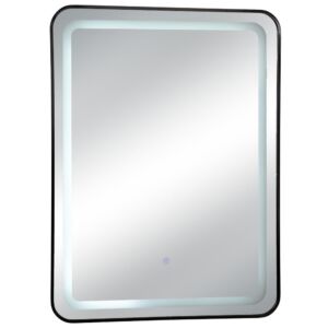 ΜΑΥΡΟΣ ΟΡΘΟΓΩΝΙΟΣ ΜΕΤΑΛΛΙΚΟΣ ΚΑΘΡΕΦΤΗΣ ΤΟΙΧΟΥ ΜΕ LED 60Χ80ΕΚ