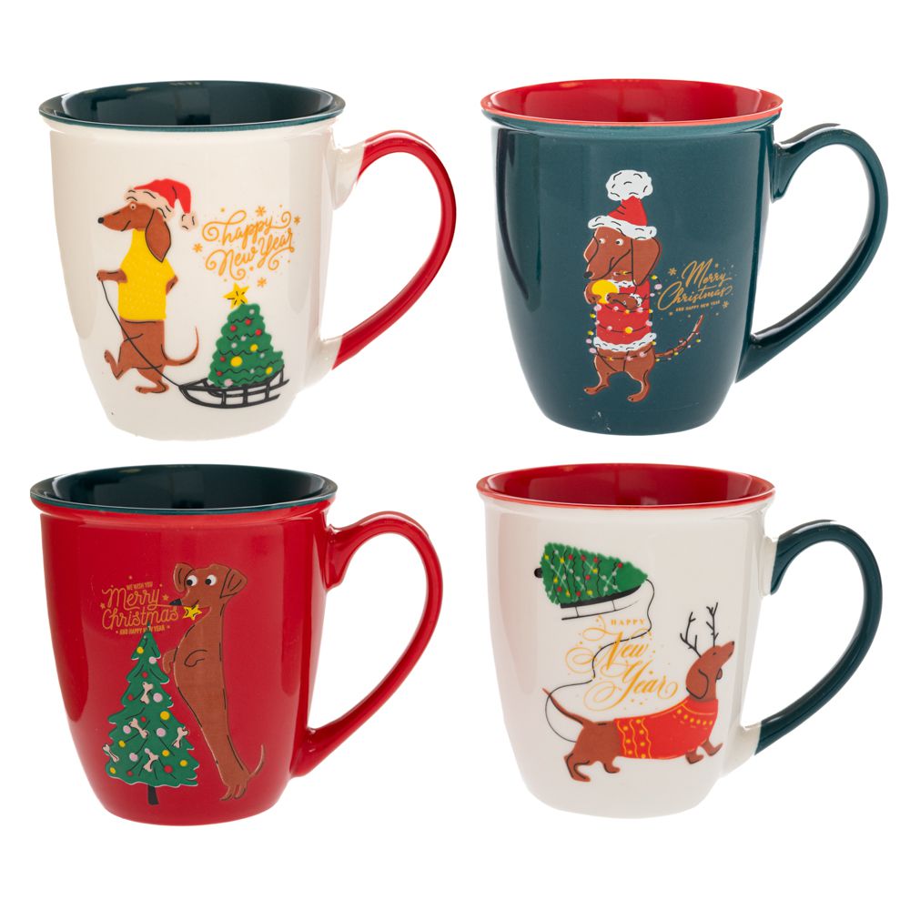 91507 ΚΕΡΑΜΙΚΗ ΚΟΥΠΑ ΜΕ ΧΡΙΣΤΟΥΓΕΝΝΙΑΤΙΚΕΣ ΦΙΓΟΥΡΕΣ 4 ΣΧΕΔΙΑ ΣΕ ΚΟΥΤΙ 350ml