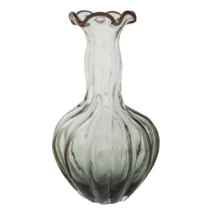 ΔΙΑΦΑΝΟ ΓΚΡΙ ΓΥΑΛΙΝΟ ΒΑΖΟ ΜΕ ΨΗΛΟ ΛΑΙΜΟ Φ25Χ42ΕΚ