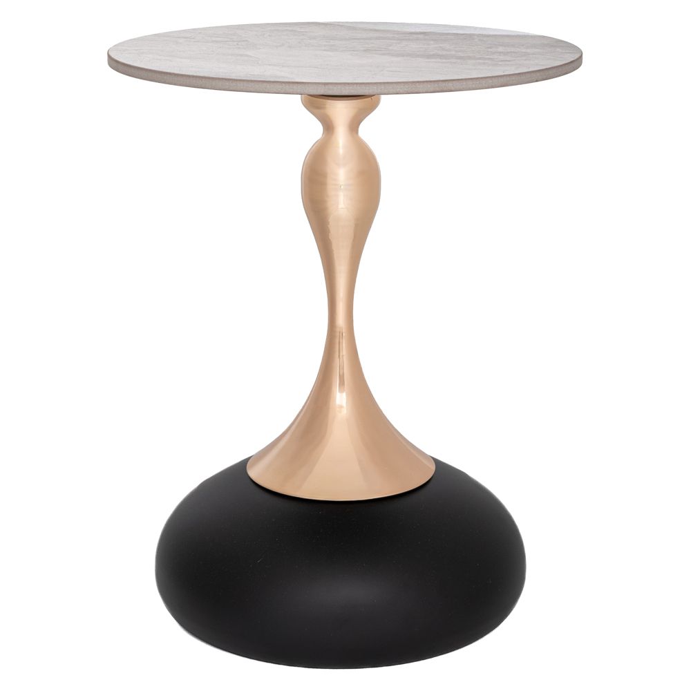 91729 ΓΚΡΙ ΜΕΤΑΛΛΙΚΟ ΤΡΑΠΕΖΑΚΙ ΜΕ ΧΡΥΣΗ ΒΑΣΗ ΚΑΙ ΓΚΡΙ ΚΕΡΑΜΙΚΗ ΕΠΙΦΑΝΕΙΑ Φ42Χ52ΕΚ