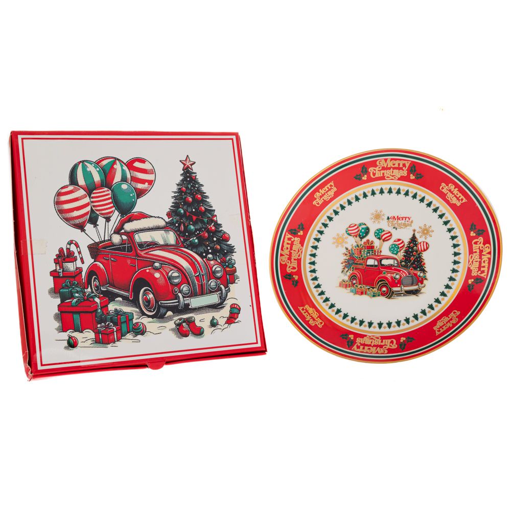 91805 ΛΕΥΚΟ ΚΕΡΑΜΙΚΟ ΠΙΑΤΟ ΧΡΙΣΤΟΥΓΕΝΝΙΑΤΙΚΟ ΑΥΤΟΚΙΝΗΤΟ ΣΕ ΚΟΥΤΙ ΔΩΡΟΥ Φ25ΕΚ