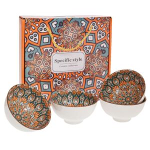 ΣΕΤ 4 ΠΟΡΤΟΚΑΛΙ ΚΕΡΑΜΙΚΑ ΜΠΩΛ ΜΕ ΓΕΩΜΕΤΡΙΚΑ ΣΧΕΔΙΑ Φ11Χ6ΕΚ