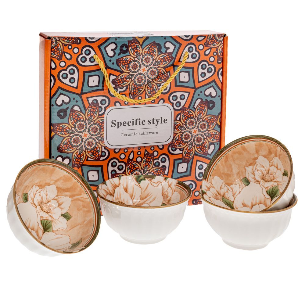 91911 ΣΕΤ 4 ΚΡΕΜ ΚΕΡΑΜΙΚΑ ΜΠΩΛ ΜΕ ΛΟΥΛΟΥΔΙΑ Φ11Χ6ΕΚ