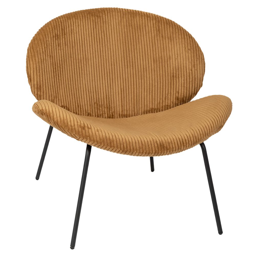 92076 LOUNGE ΚΑΡΕΚΛΑ ΜΟΥΣΤΑΡΔΙ BIRCH BREEZE ΜΕ ΜΑΥΡΟ ΜΕΤΑΛΛΙΚΟ ΣΚΕΛΕΤΟ 74Χ74Χ75ΕΚ