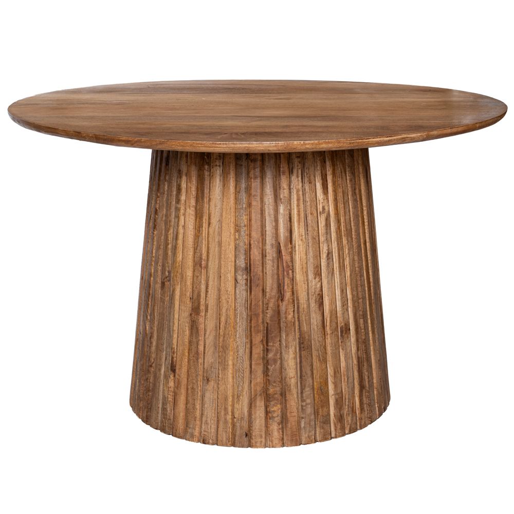 92078 ΤΡΑΠΕΖΙ ΡΟΤΟΝΤΑ ΚΑΦΕ ΣΤΡΟΓΓΥΛΟ ΑΠΌ ΞΥΛΟ MANGO Φ120Χ77ΕΚ