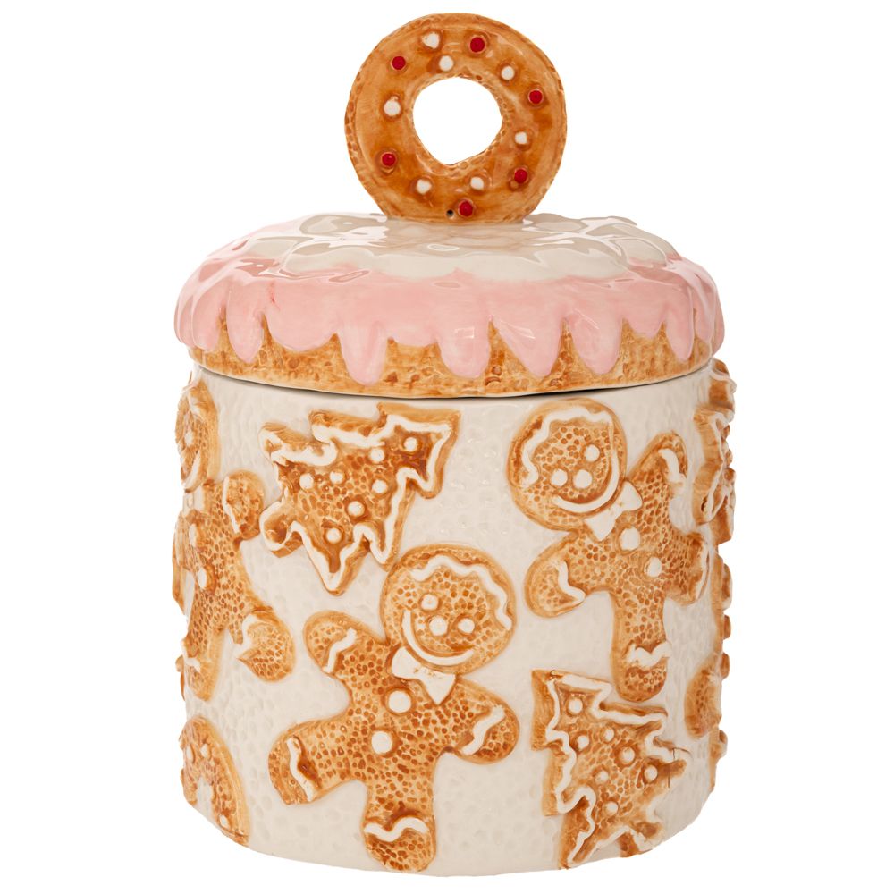 90938 GINGERBREAD ΚΕΡΑΜΙΚΗ ΜΠΙΣΚΟΤΙΕΡΑ ΜΕ ΚΑΠΑΚΙ 15X15X22EK